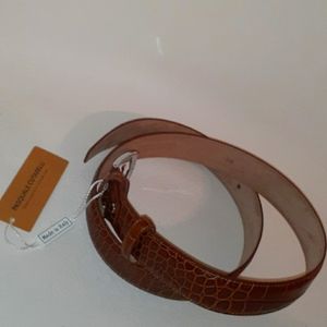 Mens Crocodile Pattern Italian Leather Belt